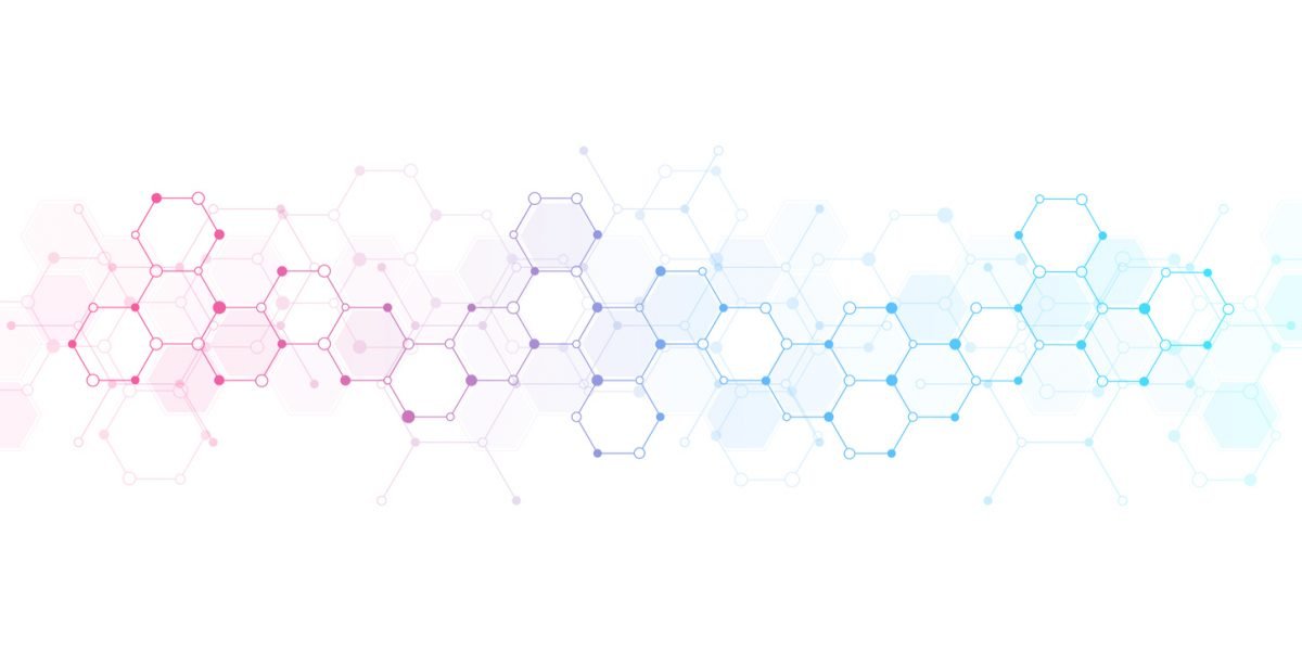 Abstract molecules background. Molecular structures or chemical engineering, genetic research, innovation technology. Scientific, technical or medical concept. nanomateriales